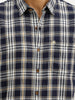 Classic Slim Fit Checkered Shirt | Navy Blue