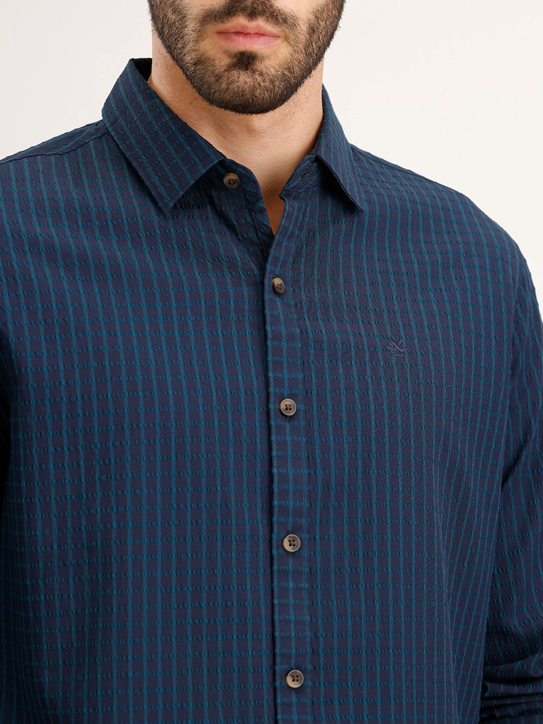 Slim Fit Textured Shirt | Blue