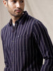 Vertical Striped Navy Shirt