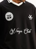Oversized Placement Printed Polo T-Shirt | Black