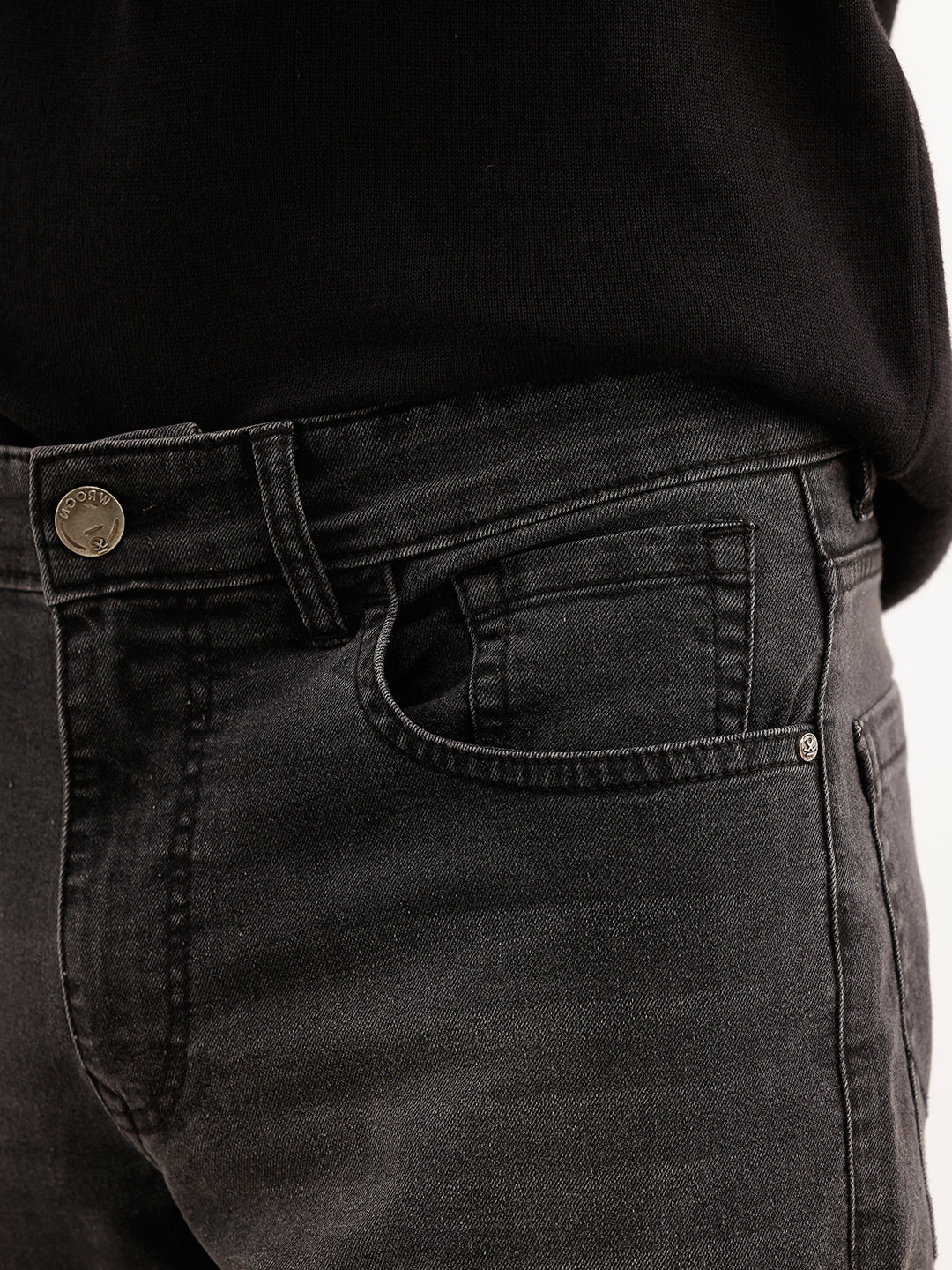 Faded Slim Fit Denim Jeans | Dark Grey