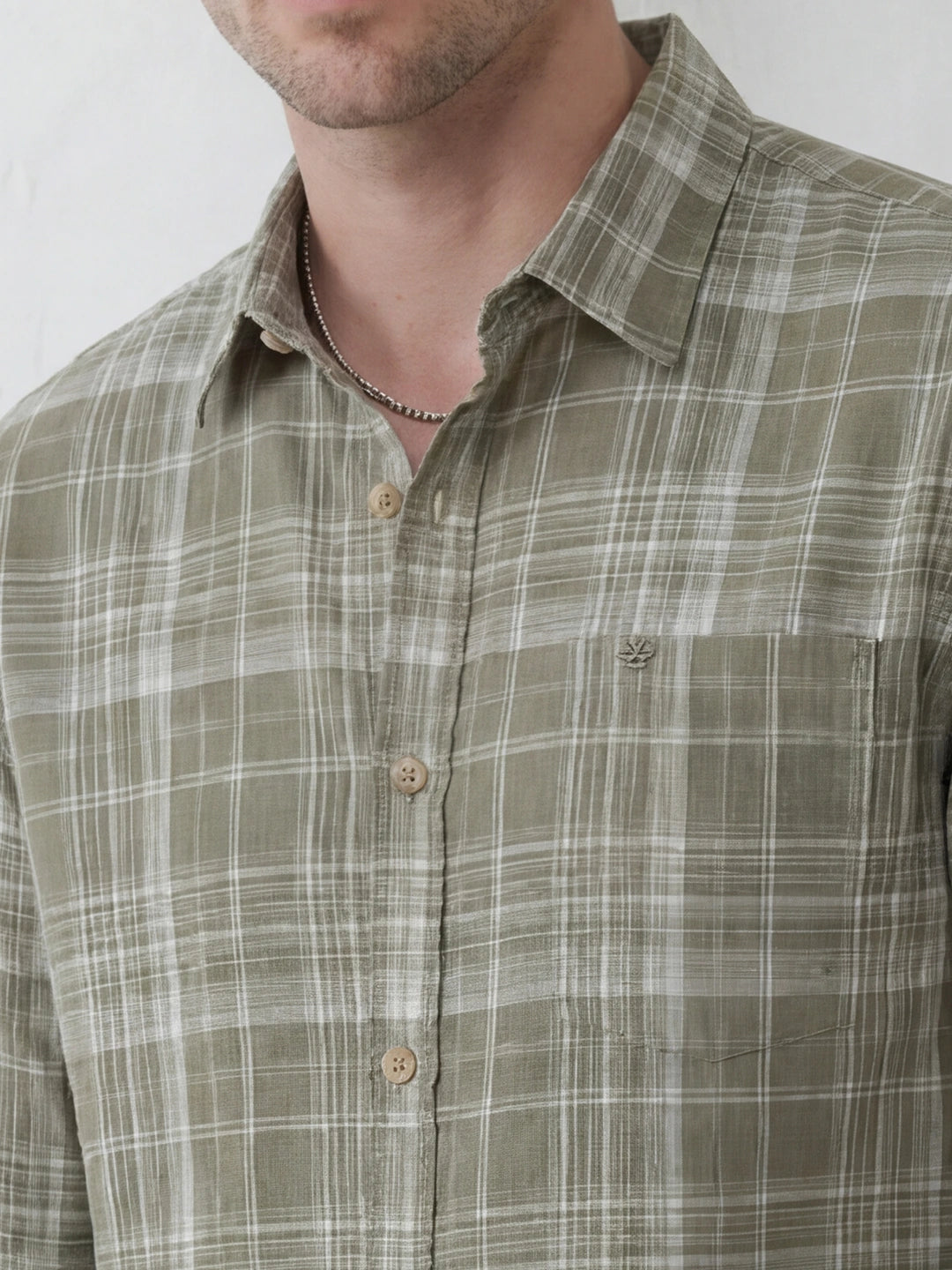 Slim Fit Checkered Shirt | Green