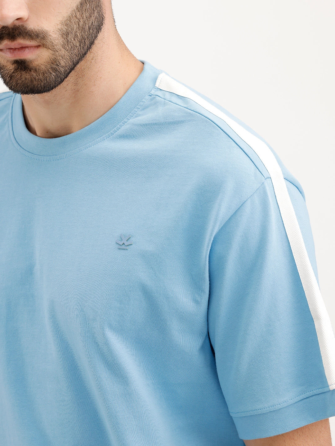 Contrast Sleeved Oversized T-Shirt | Blue