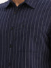 Slim Fit Striped Full Sleeve Shirt | Black