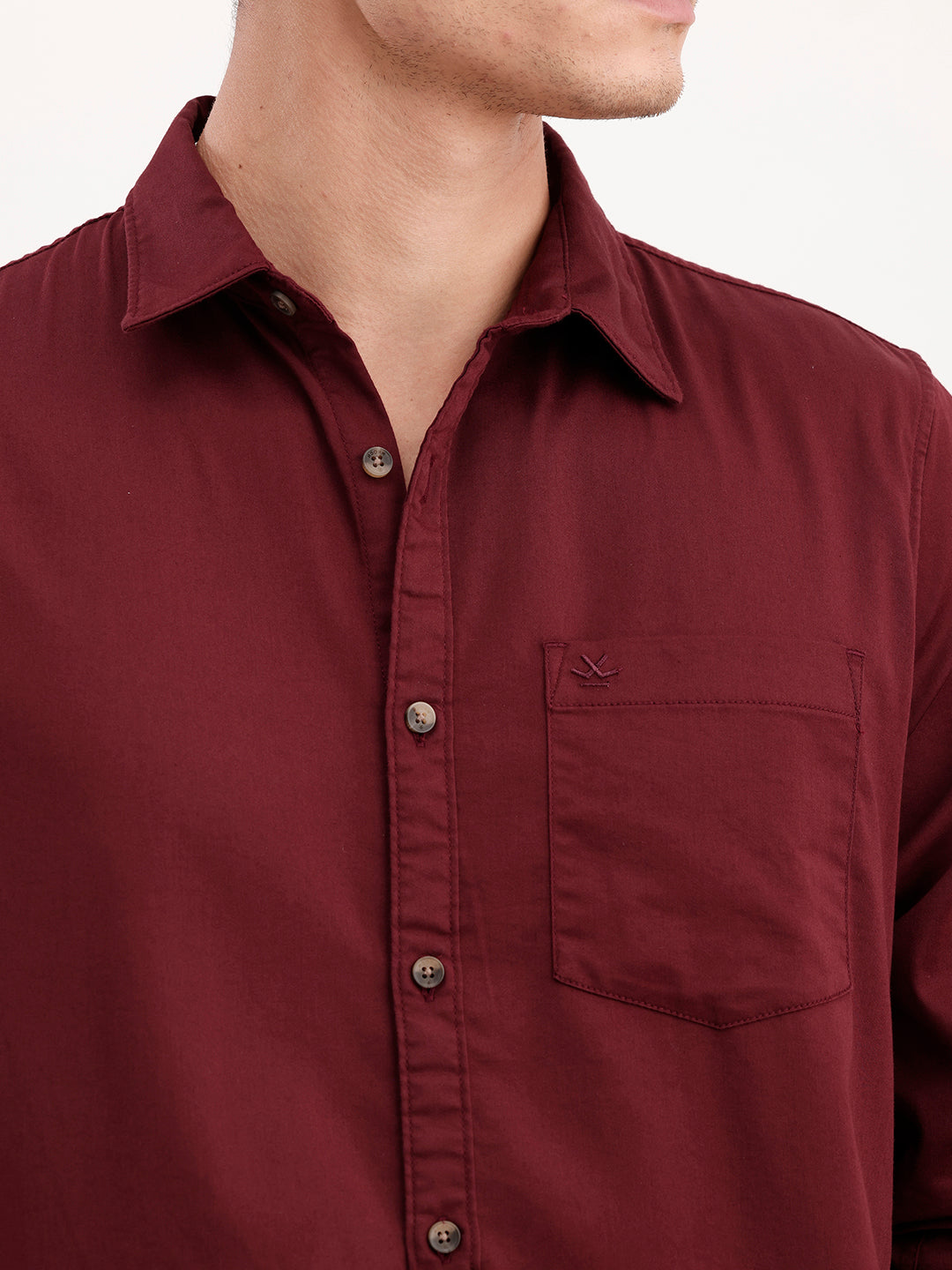 Solid Regular Fit Shirt | Maroon