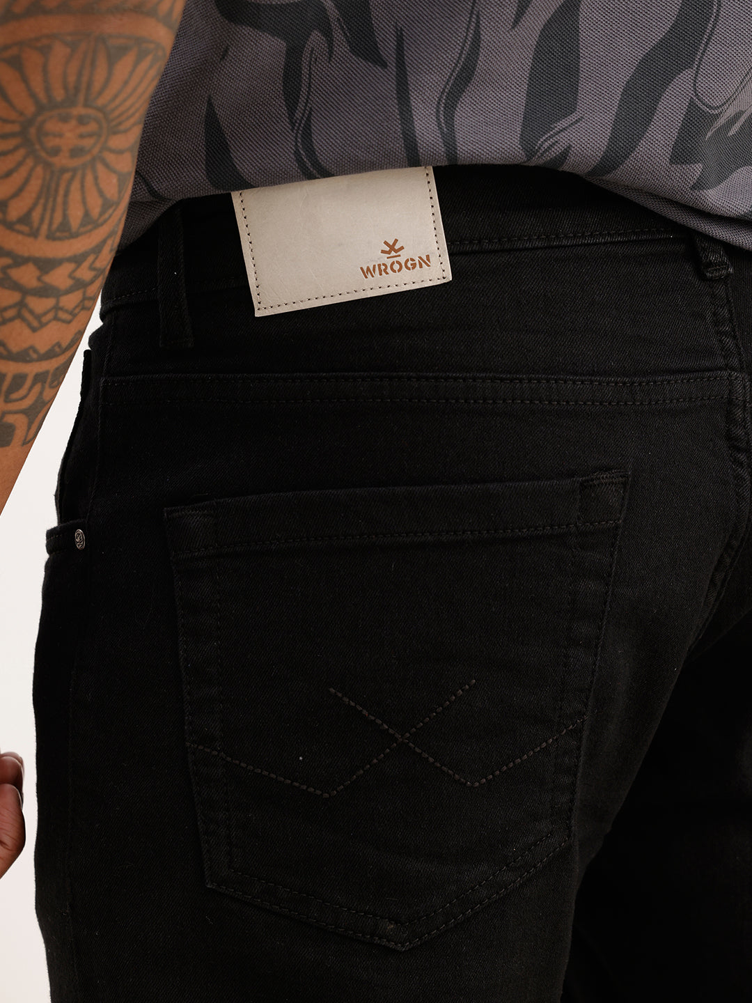 Solid Slim Fit Denim Jeans | Black
