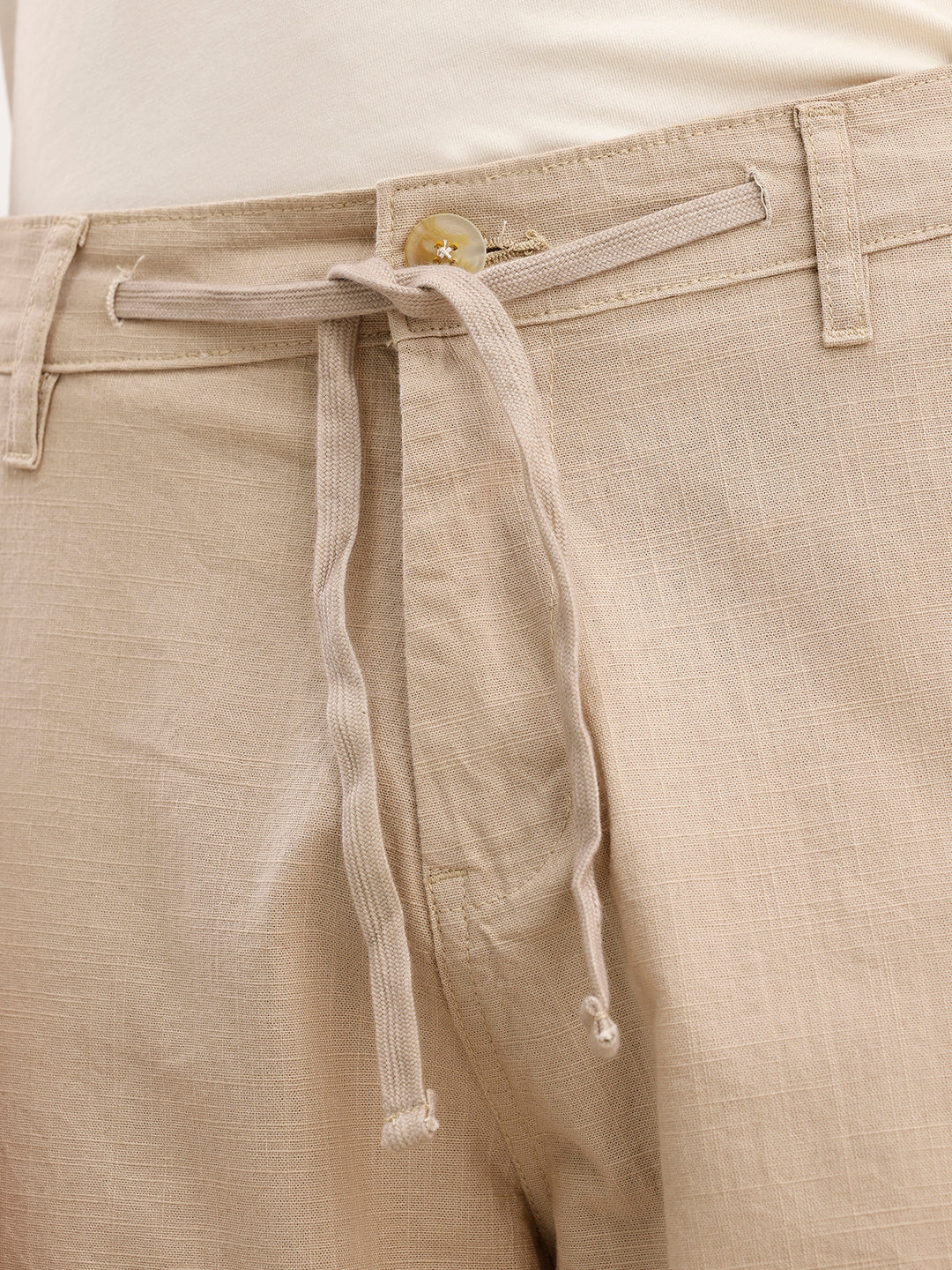 Loose Fit Cotton Trouser | Beige