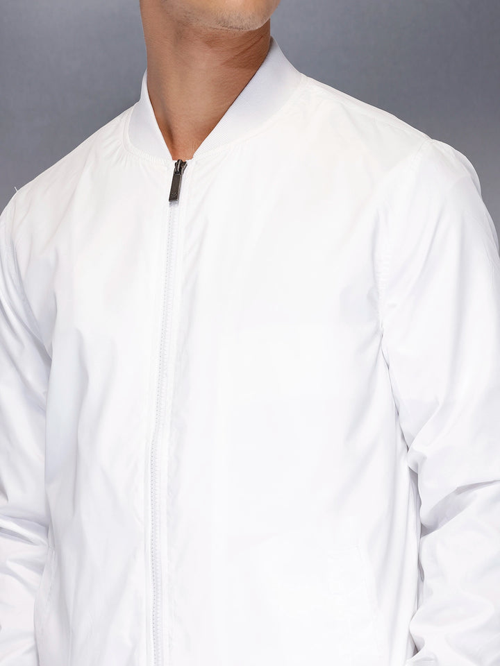 Lightweight classic bomber Jacket | White