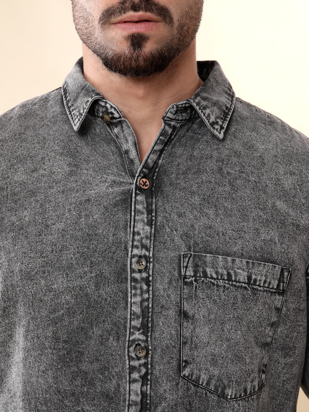 Washed Grey Denim Shirt