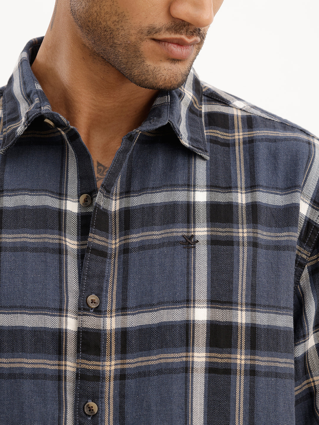 Comfort Fit Full Sleeve Checkered Shirt | Blue | WSH01FSCM7126W