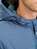 Quilted Hoodie Jacket With Tape Detail At Front I Blue