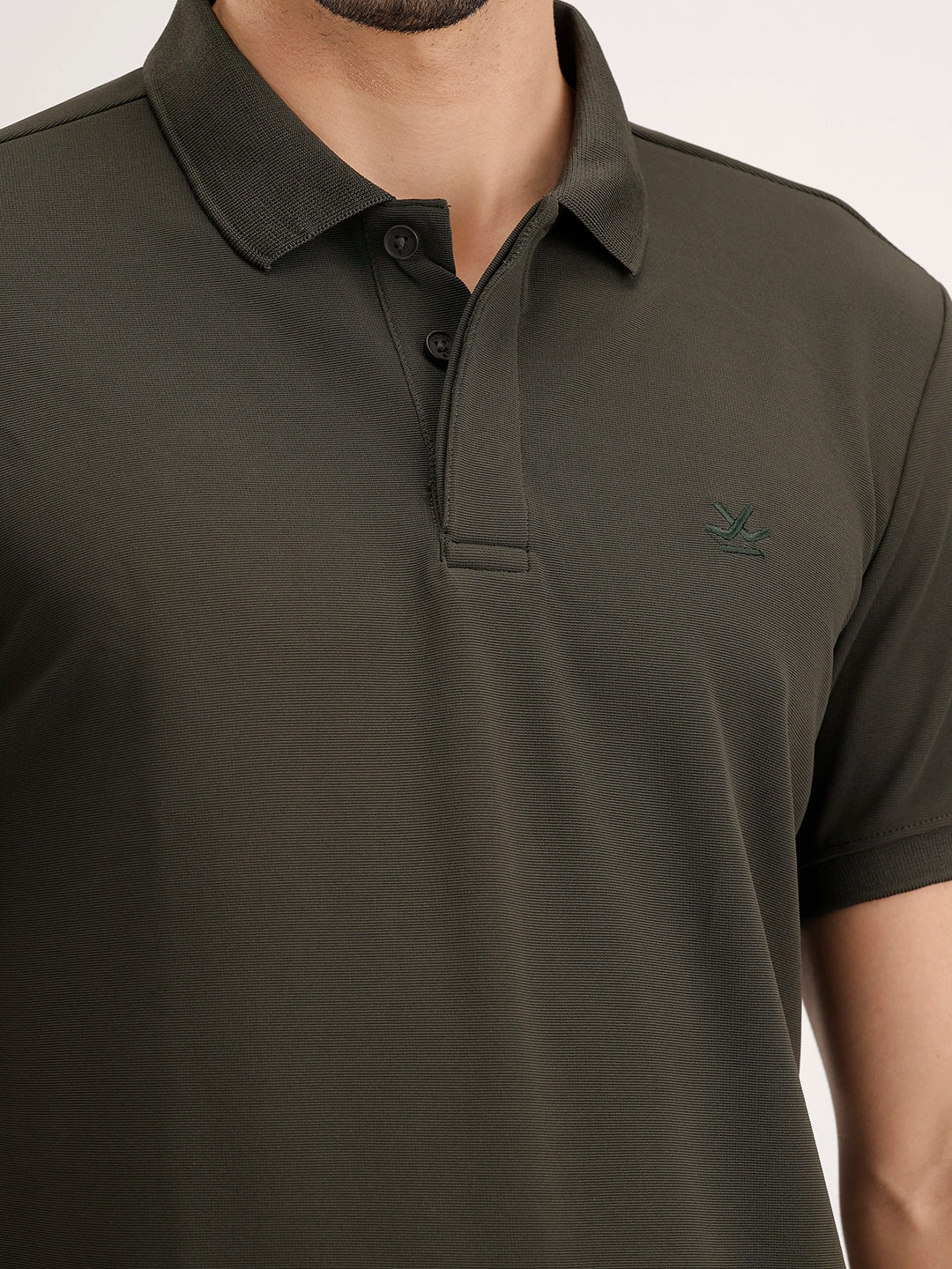 Solid Slim Fit Polo T-Shirt | Green