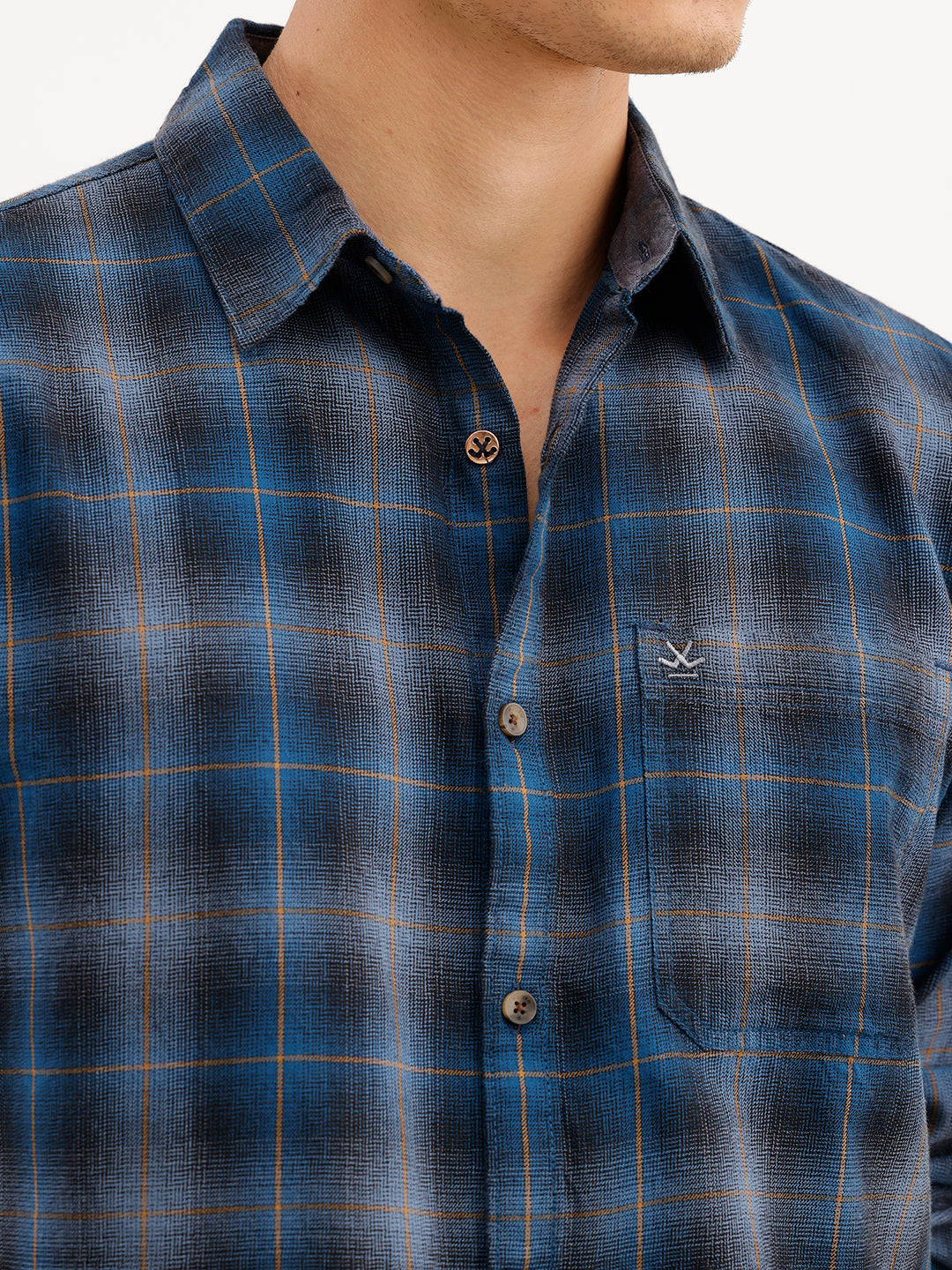 Blue Charcoal Checked Shirt