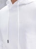 Solid Casual Slim Fit Hooded Sweatshirt | White