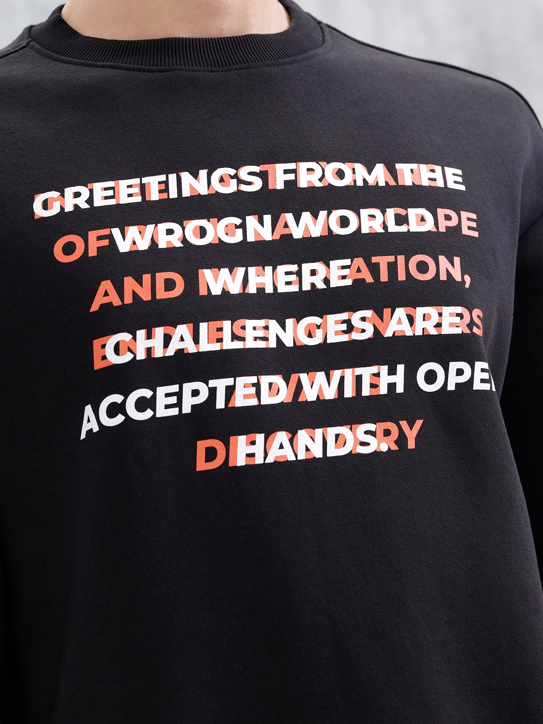 Graphic Printed Casual Sweatshirt For Men | Black