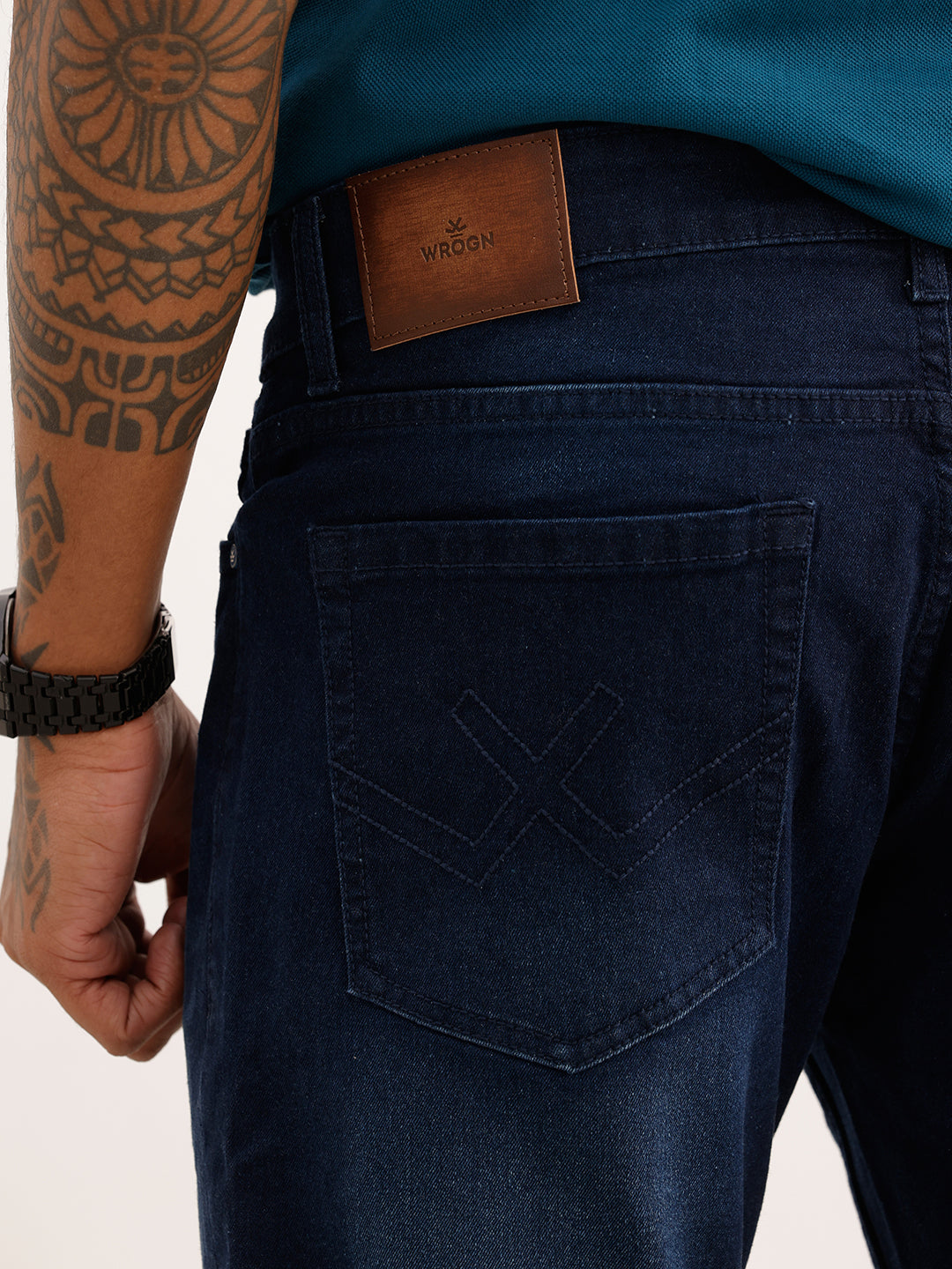 Faded Slim Fit Denim Jeans | Dark Blue
