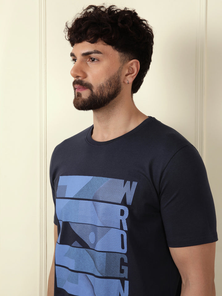 Printed Blue Bold T-Shirt