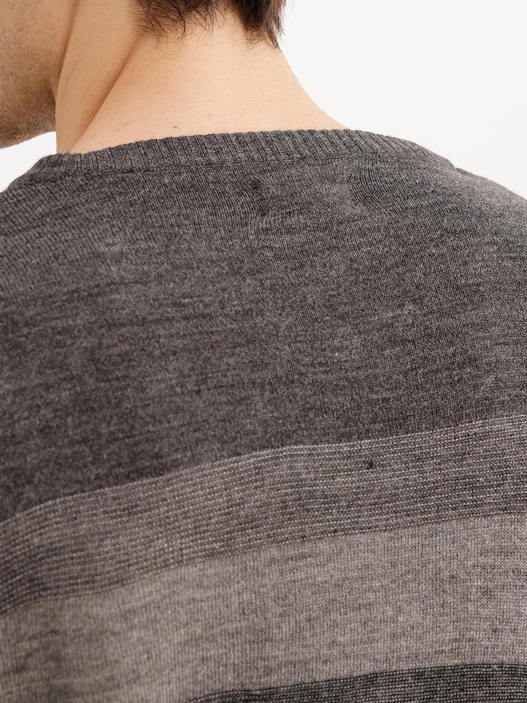 Slim Fit Striped Full Sleeve T-Shirt | Grey | WSW02FSRE1043W