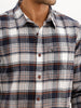 Slim Fit Flannel Full Sleeve Shirt | Navy Blue