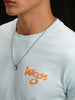 Logo Placement Printed T-Shirt | Blue
