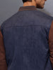 Two-tone suede finish jacket | Navy Blue