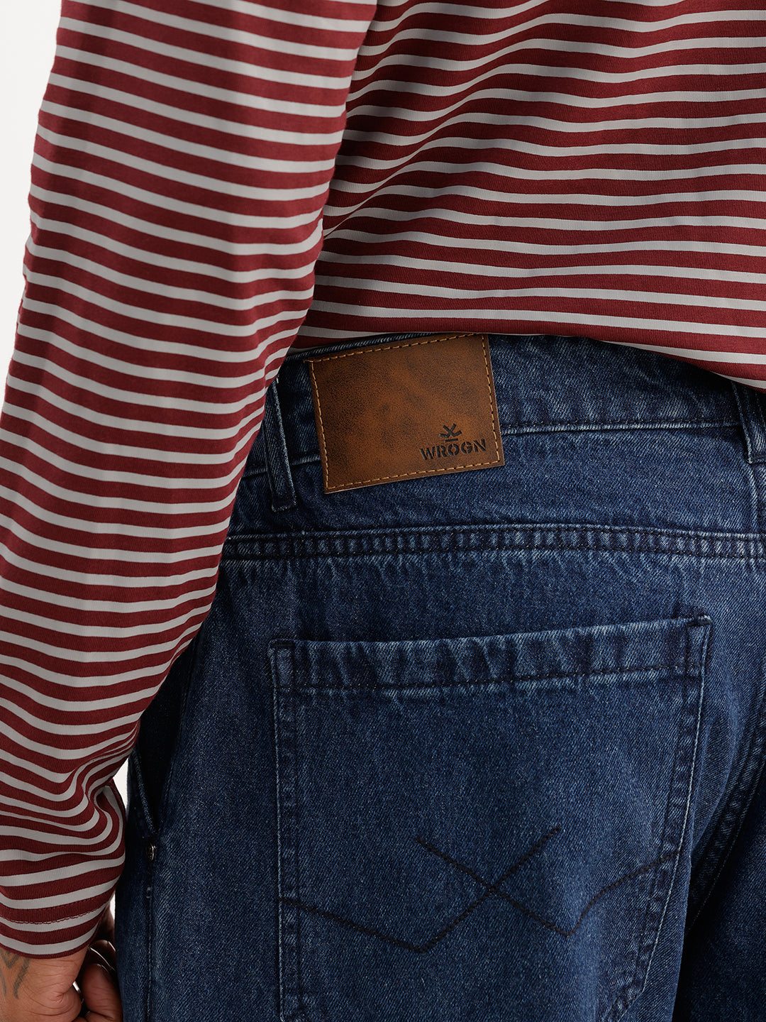 Solid Loose Fit Cargo Denim Jeans | Dark Blue