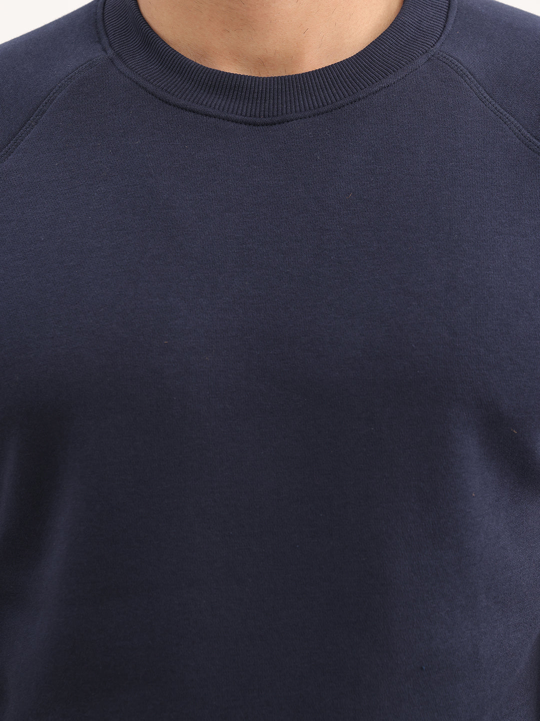 Solid Regular Fit Ragland Sleeve Sweatshirt | Blue
