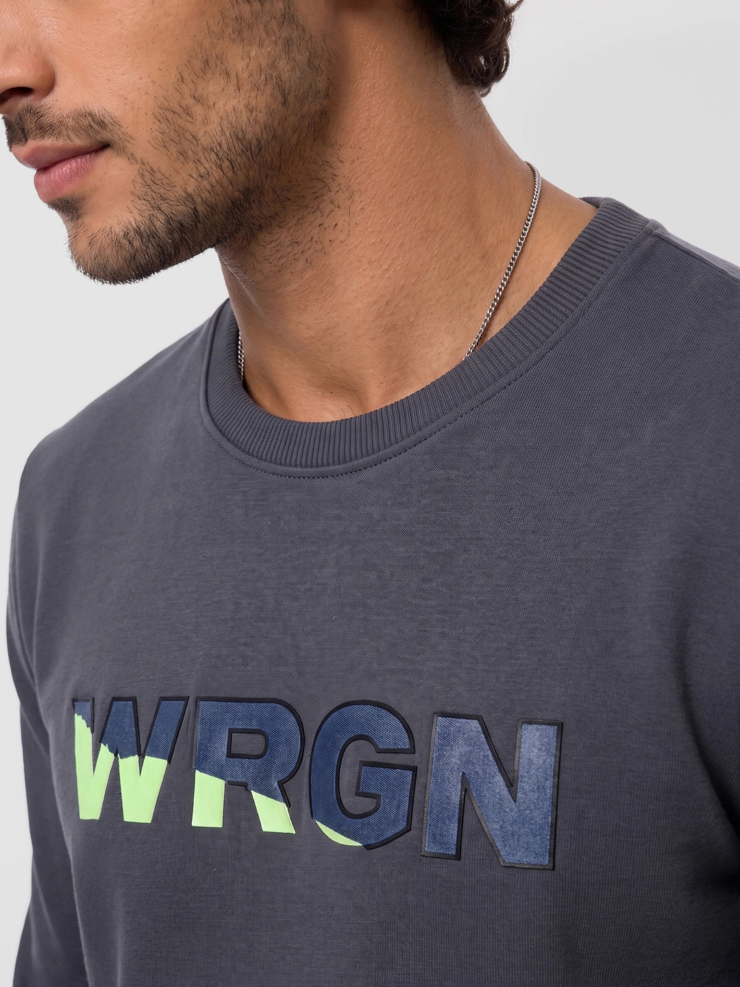 Classic Placement Printed Sweatshirt | Peach | WPSS7344S