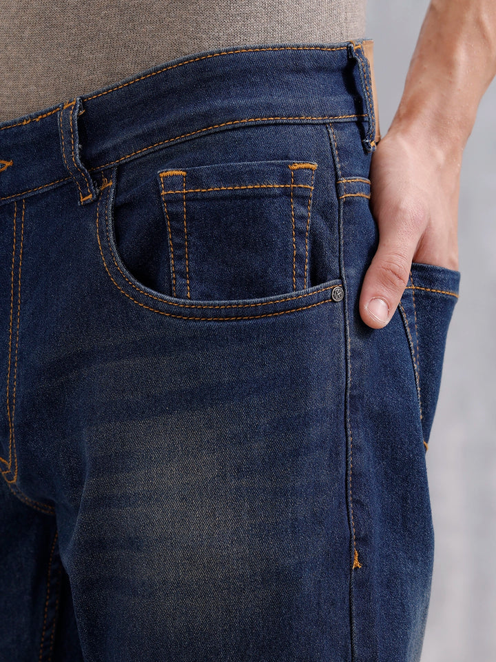 Men's Casual Slim Fit Jeans | Dark Stone