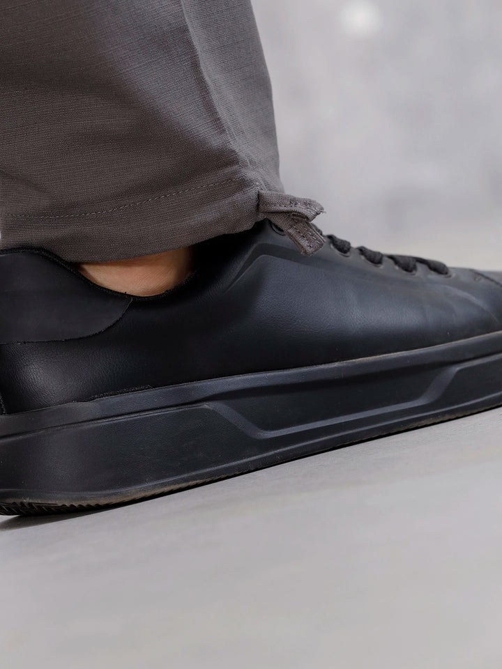 Men's Casual Loose Fit Cut&Sew Trousers  | Dark Grey