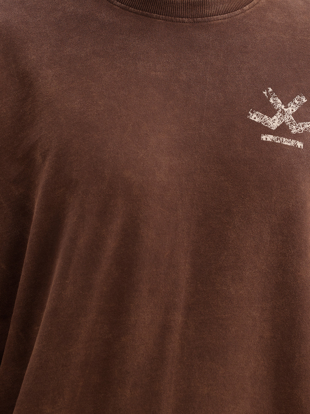 Oversized Back Puffer Printed T-Shirt | Brown