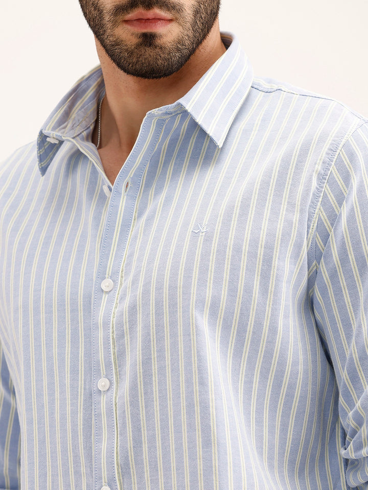 Slim Fit Striped Shirt | Blue