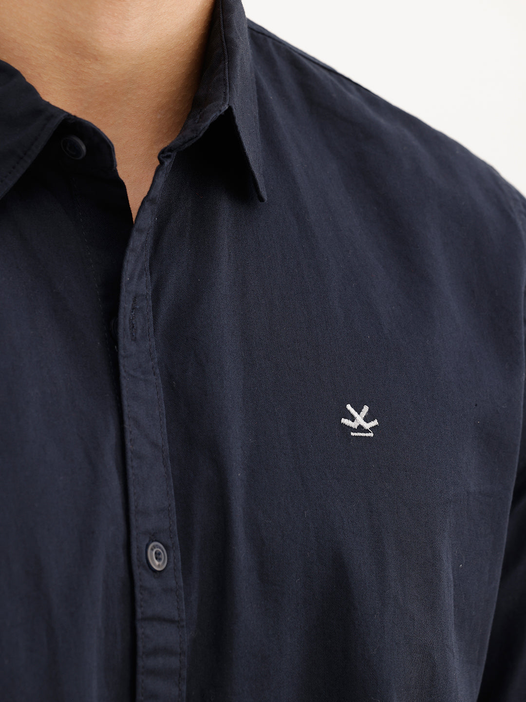 Classic Slim Fit Full Sleeve Solid Shirt | Navy Blue