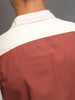 Men's Casual Regular Fit Shirt With Colourblock | Rust