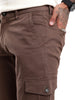 Brown Straight Fit Cargo Trousers