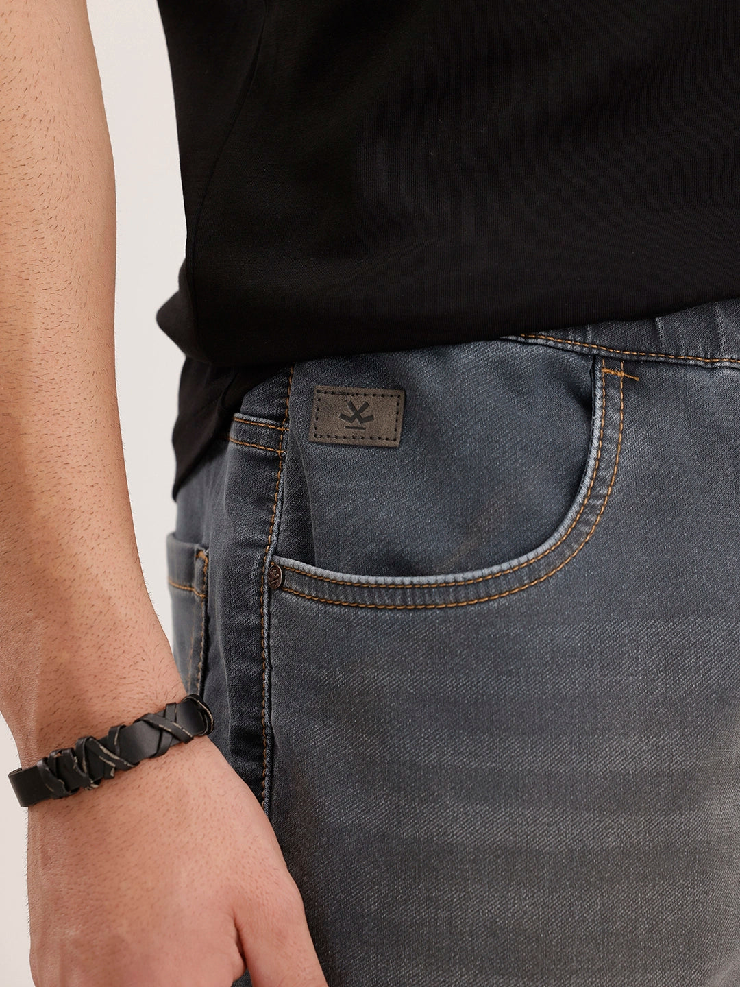 Jogger Fit Denim Jeans | Grey