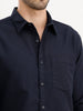 Textured Regular Fit Shirt | Navy Blue