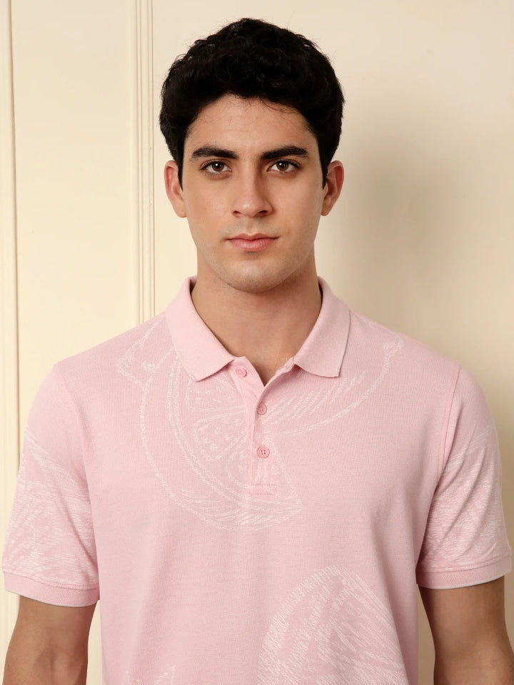 Like Summer AOP Pink Polo T-Shirt