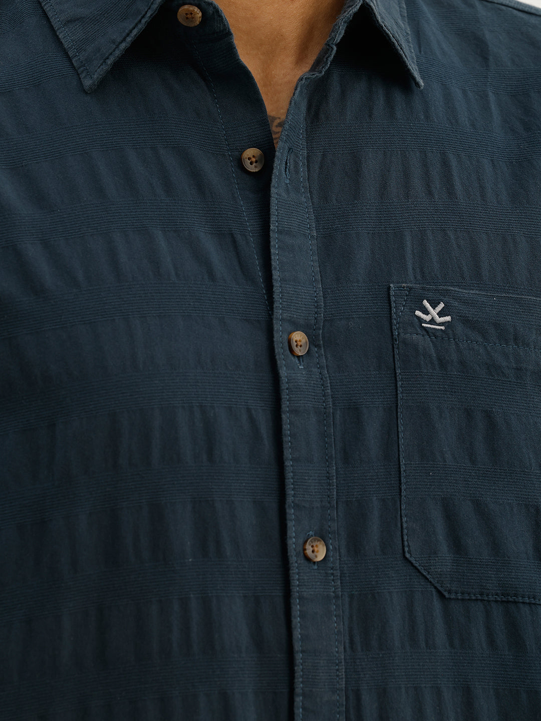 Solid Regular Fit Full Sleeve Shirt | Teal