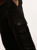 Solid Loose Fit Cargo Trouser | Black