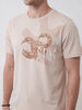 Slim Fit Placement Printed T-Shirt | Beige