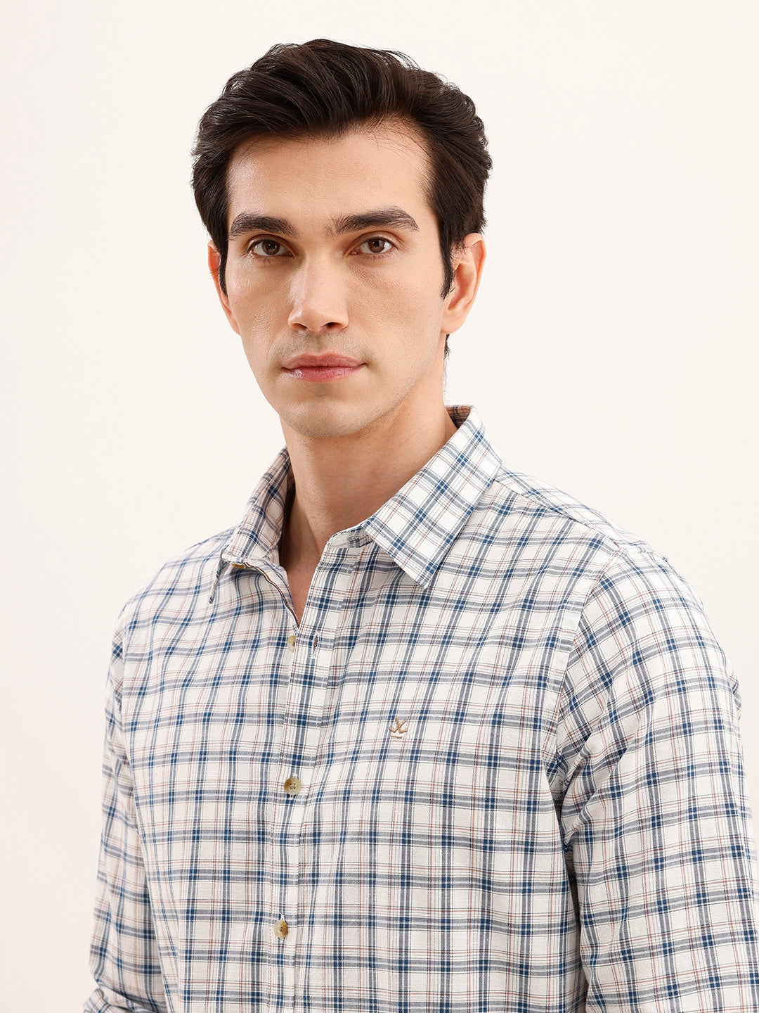 Claasic Slim Fit Checekered Shirt | Blue