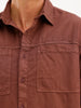 Comfort Fit Double Pocket Overdyed Shirt | Brown