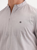 Classic Regular Fit Mandrin Collar Shirt | Grey