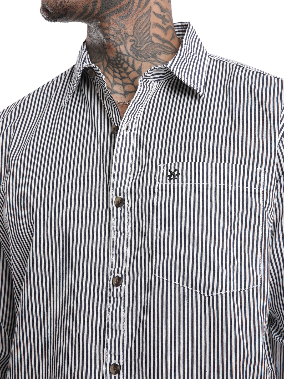 Classic Black & Blue Striped Shirt