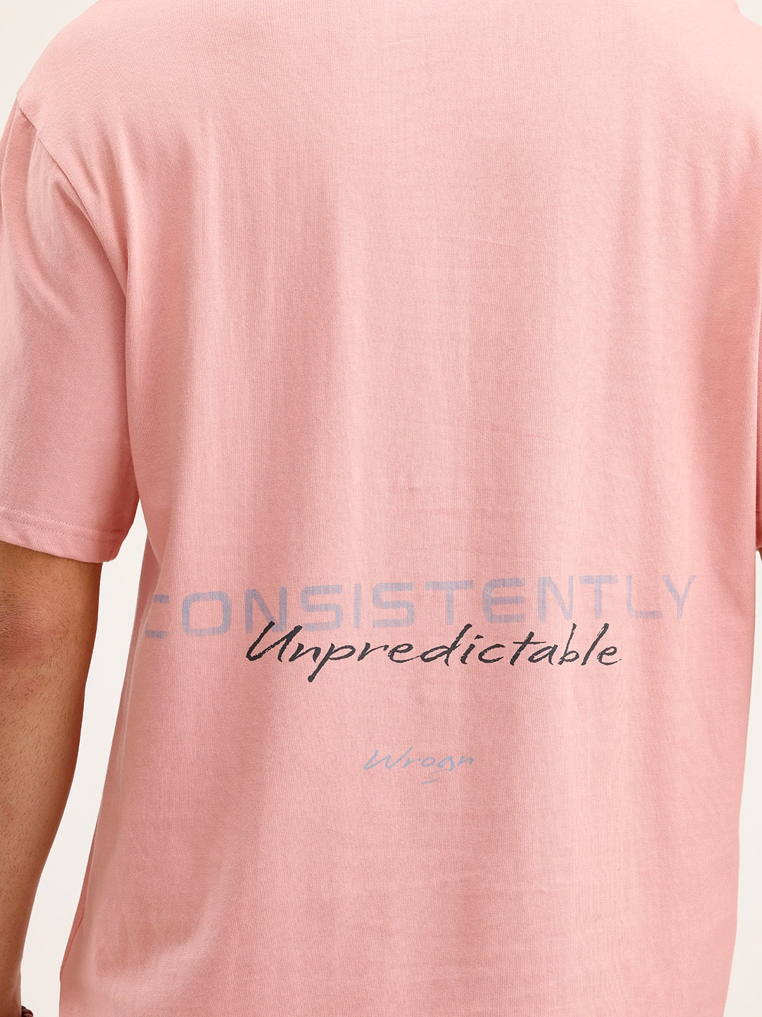 Oversized Placement Printed T-Shirt | Pink