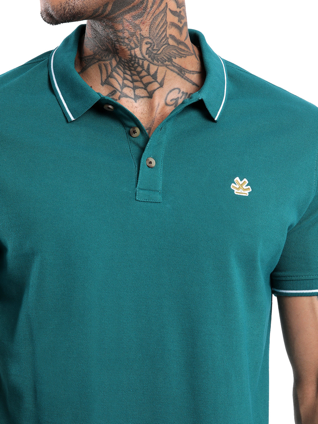 Classic Teal Tipping Polo T-Shirt