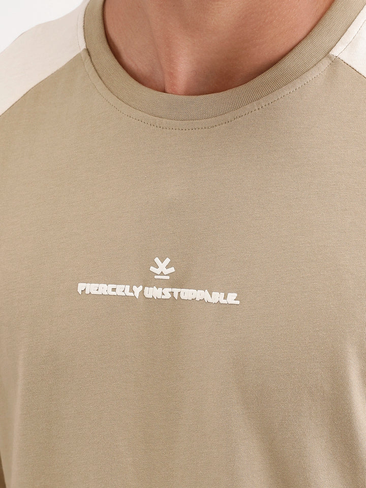 Oversized Cut & Sew T-Shirt | Khaki