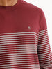 Slim Fit Striped Full Sleeve T-Shirt | Maroon