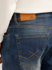 Straight Fit Washed Denim Cargo | Blue